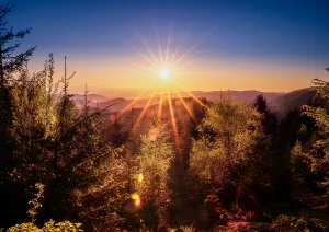 Sonnenuntergang beim Buchkopfturm in Opennau