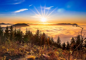 Sonnenuntergang am Buchkopfturm in Oppenau