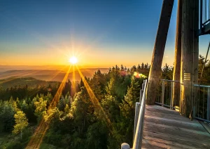 Sonnenuntergang auf dem Hühnersedelturm bei Freiamt