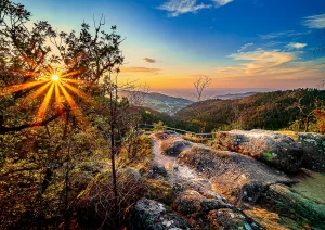 Sonnenuntergang auf dem Wiedenfelsen über Bühlertal
