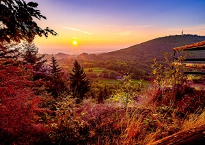 Sonnenuntergang auf dem Korbmattfelsen bei Baden-Baden