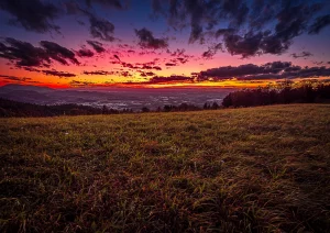 Sonnenuntergang auf der Schwend bei Waldulm