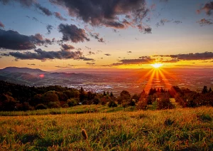 Sonnenuntergang auf der Schwend bei Waldulm