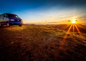 Sonnenuntergang auf dem Gleitschirm Flugplatz in Bad Peterstal-Griesbach