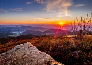 Sonnenuntergang auf dem Katzenkopf unterhalb der Hornisgrinde