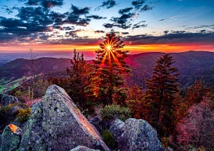 Sonnenuntergang auf dem Hohfelsen bei Bühlertal