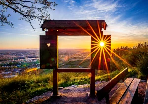 Sonnenuntergang beim Achertalblick Oberachern