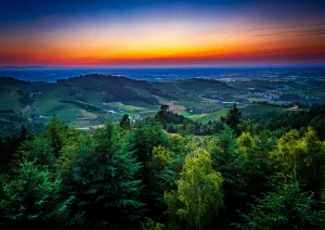 Blick über Bottenau in die Rheinebene vom Geigerskopfturm aus