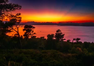 Abendrot über Port de Polenta vom ViewPoint La Victoria bei Mal Pas-Bon Aire